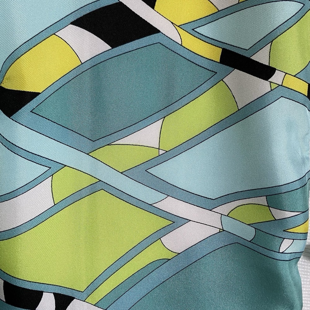 Carlisle Cardigan Size L Silk Scarf Print Multicolor Glam Chic Office Elegance - Picture 7 of 10